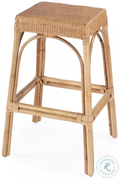 Tobias neutral Rattan Bar Stool