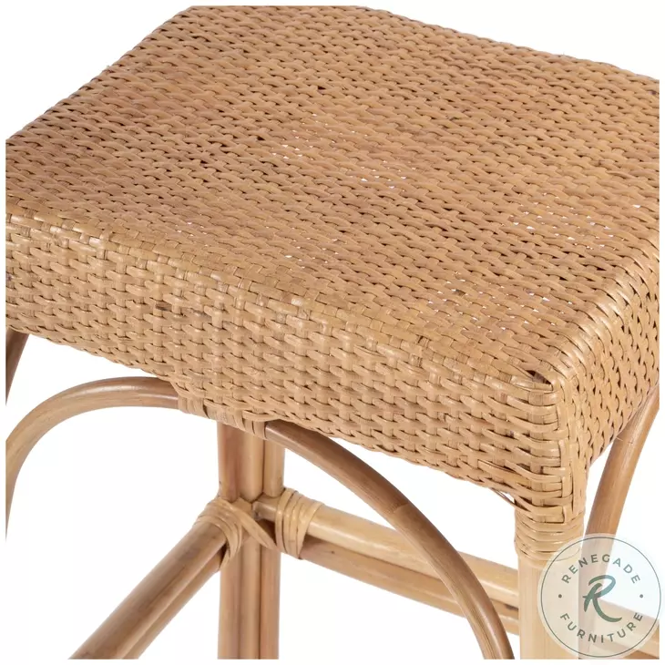 Tobias neutral Rattan Bar Stool