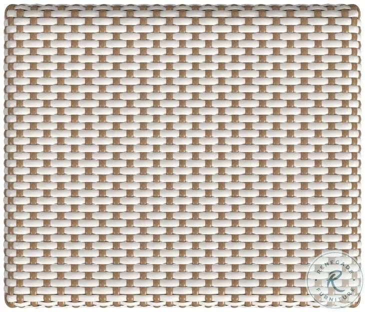 Tobias White And Tan Dot Rattan Bar Stool