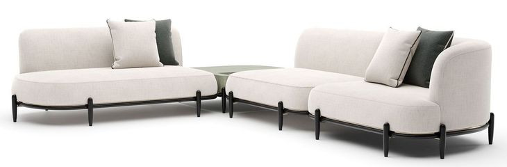 Madera Oatmeal 4 Piece Modular Corner L Sectional with Pillows