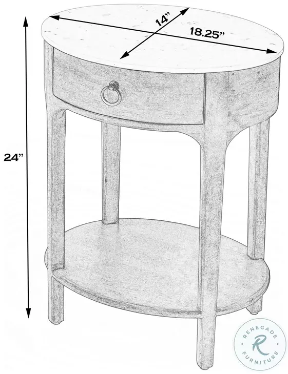 Ellen Black 1 Drawer Nightstand