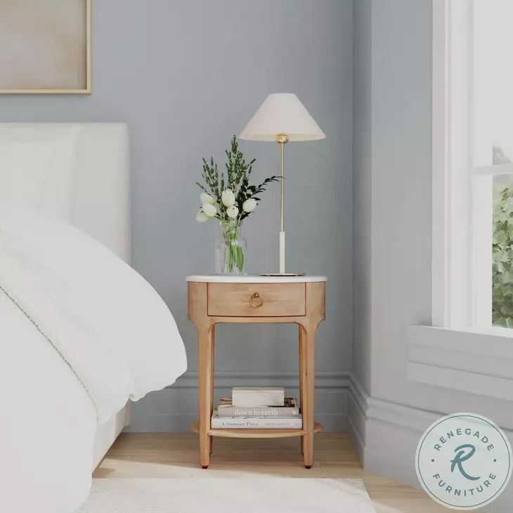 Ellen Natural 1 Drawer Nightstand