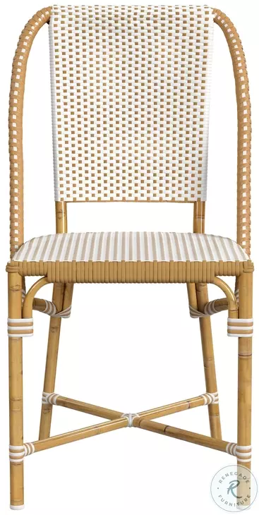 Tobias Beige and White Rattan Dining Chair