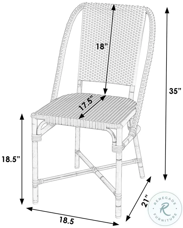 Tobias Beige and White Rattan Dining Chair