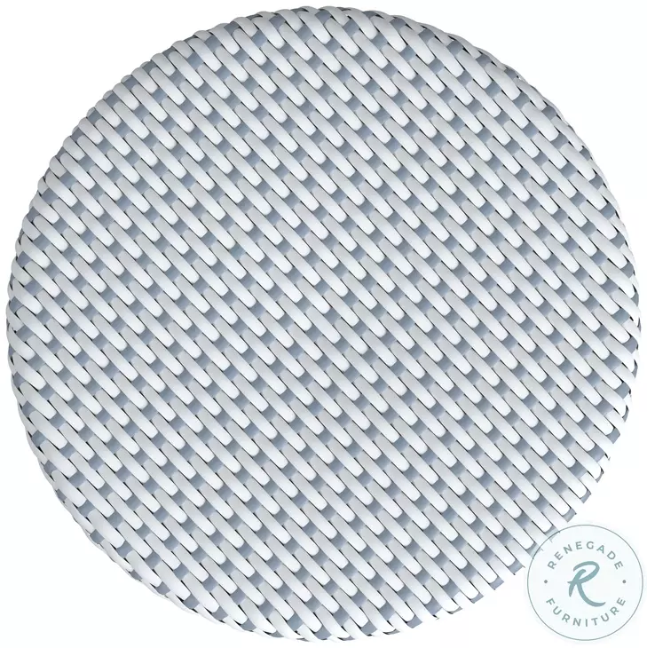 Tobias White and Sky Blue Dot Outdoor Counter Height Stool