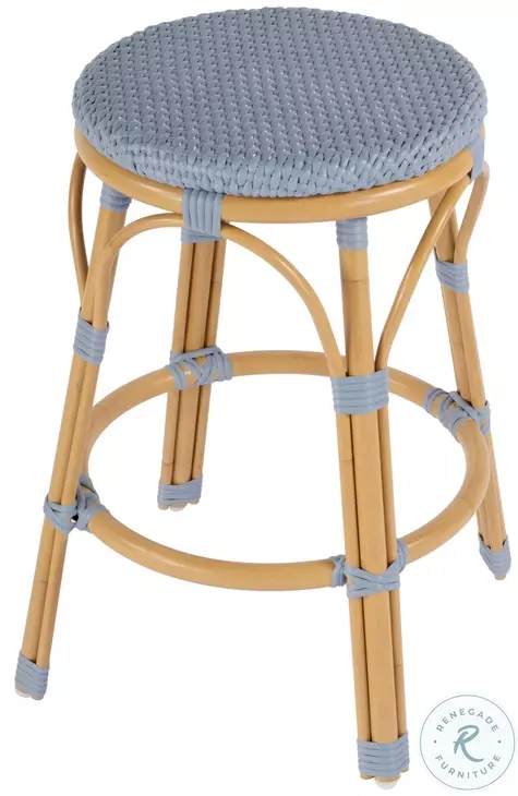 Tobias Baby Blue Outdoor Counter Height Stool