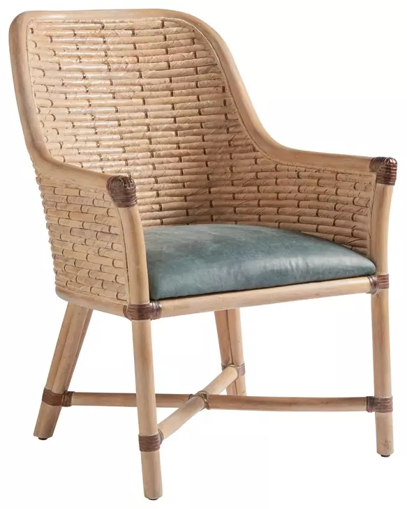 Los Altos Keeling Blue Leather Upholstered Arm Chair