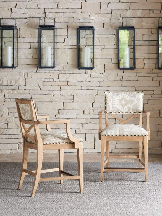 Los Altos Sutherland Beige Upholstered Counter Height Stool with Nailhead Trim