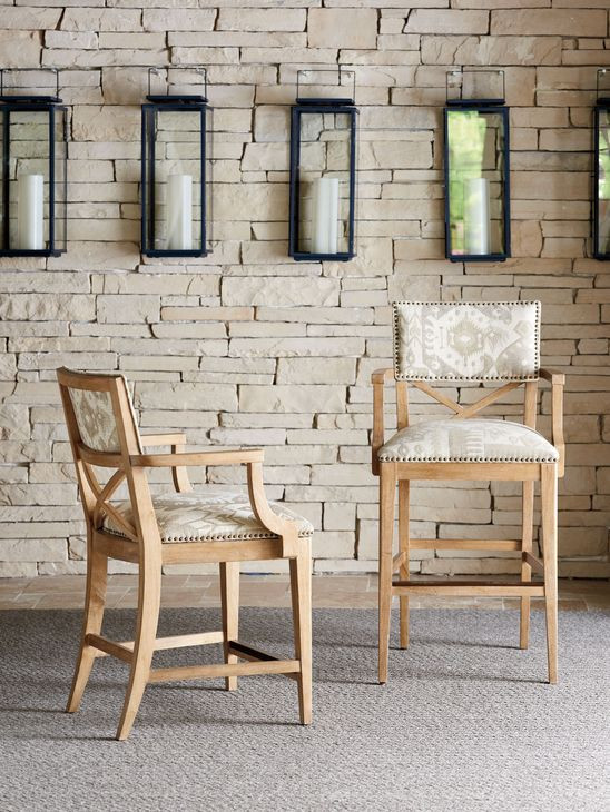 Los Altos Sutherland Beige Upholstered Counter Height Stool with Nailhead Trim