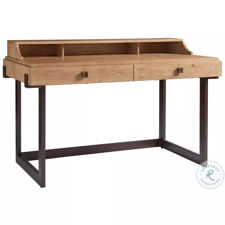 Los Altos Natural Oak Stain And Aged Bronze Kendelston Writing Desk