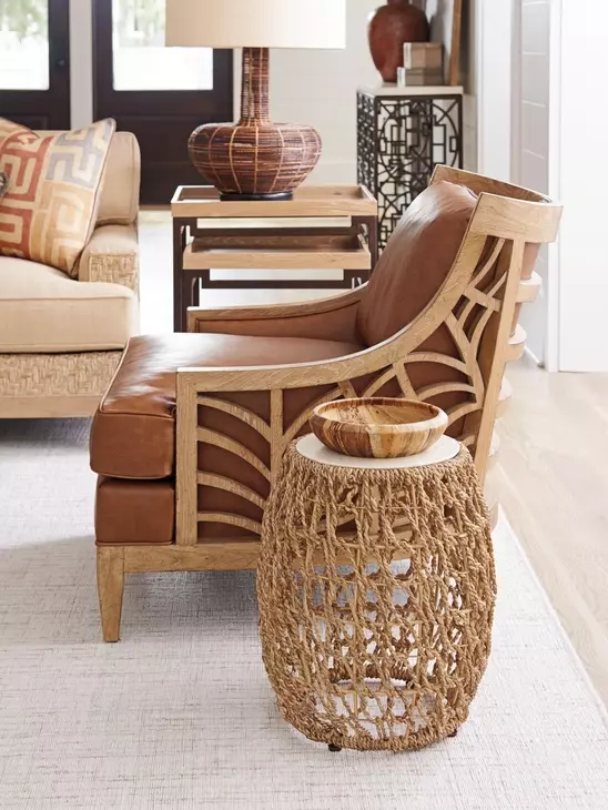 Los Altos Marion Brown Leather Upholstered Accent Chair