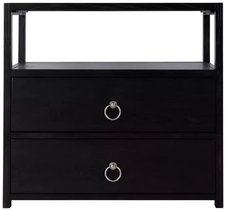 Lark Black 28" Rectangular 2 Drawer Nightstand
