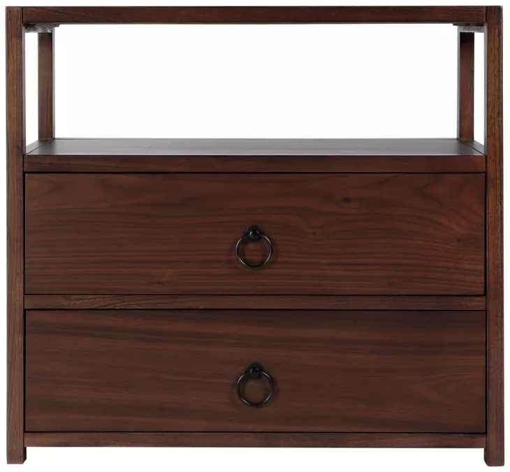Lark Medium Brown 28" Rectangular 2 Drawer Nightstand