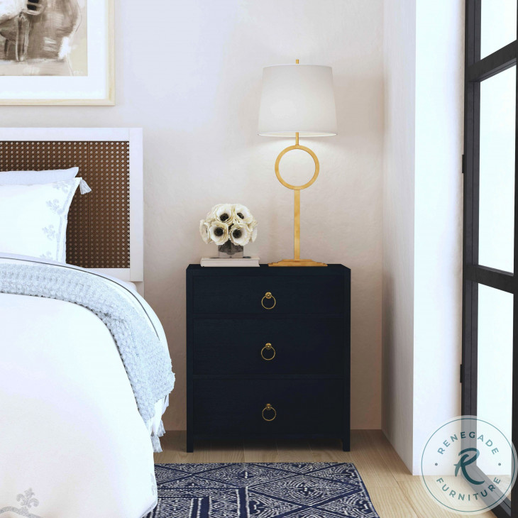 Lark Navy Blue 3 Drawer Nightstand From Butler | Coleman Furniture