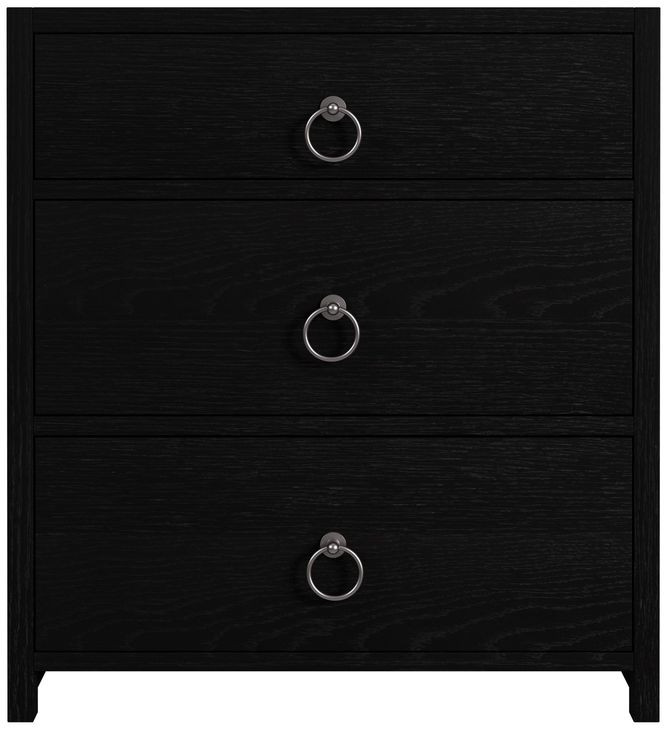 Lark Black 25" 3 Drawer Nightstand