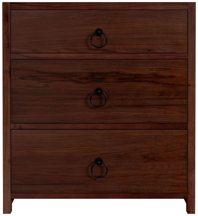 Lark Medium Brown 25" 3 Drawer Nightstand