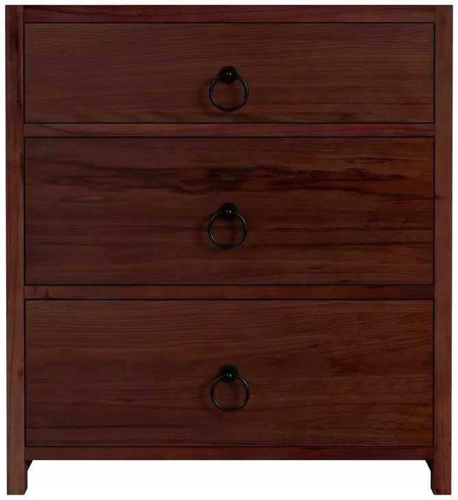 Lark Medium Brown 25" 3 Drawer Nightstand