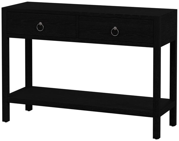 Lark Black 44" Rectangular 2 Drawer Console Table