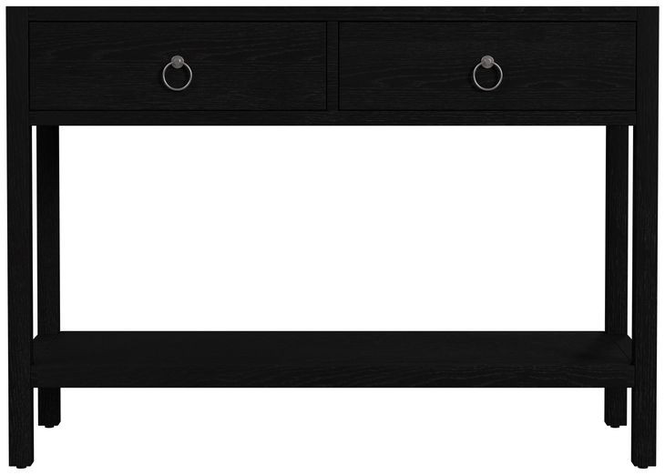 Lark Black 44" Rectangular 2 Drawer Console Table