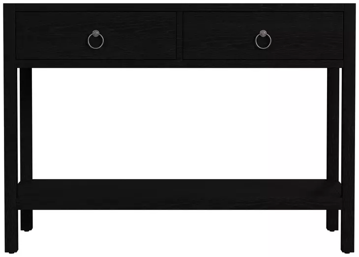 Lark Black 44" Rectangular 2 Drawer Console Table