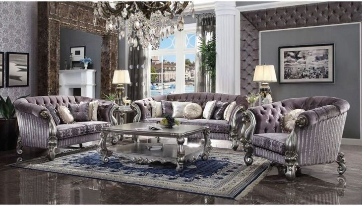 Versailles Brown Upholstered Accent Chair with Pillows and Nailhead Trim