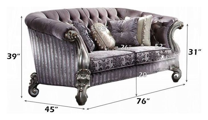 Versailles Brown 76" Loveseat with Pillow and Nailhead Trim