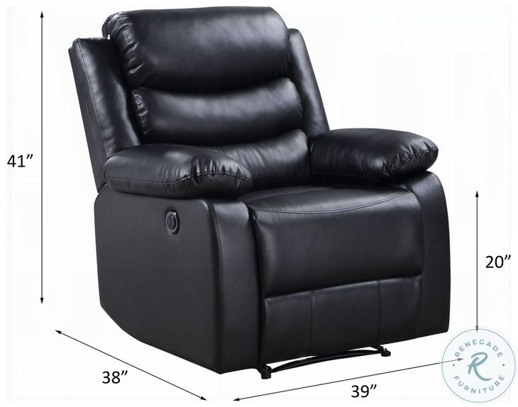 Eilbra Black Synthetic Leather Power Recliner