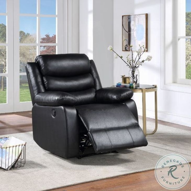 Eilbra Black Synthetic Leather Power Recliner
