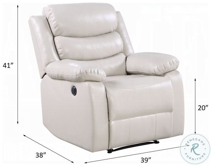 Eilbra Beige Synthetic Leather Power Recliner