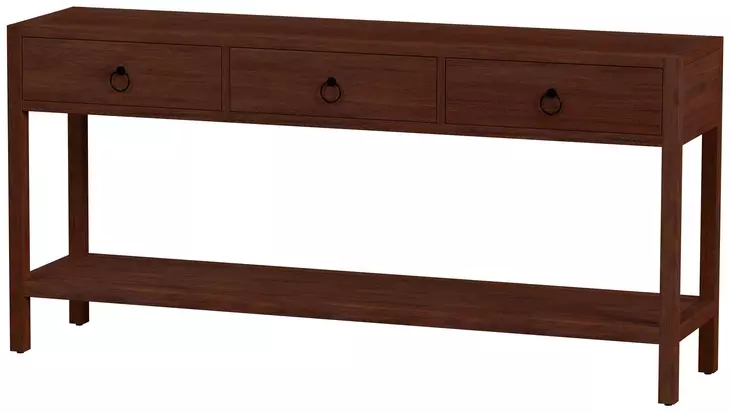 Lark Medium Brown 65" Rectangular 3 Drawer Console Table