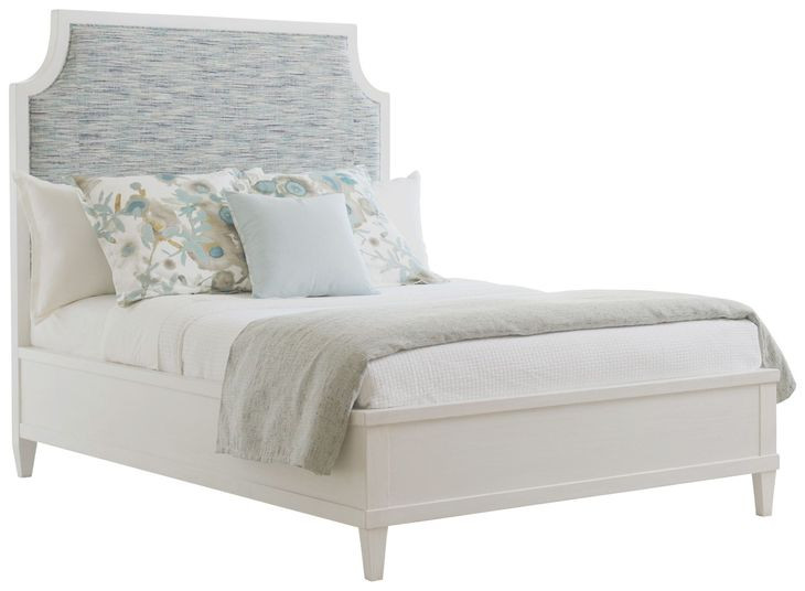 Ocean Breeze Belle Isle Carribean Sands and Blue King Upholstered Panel Bed