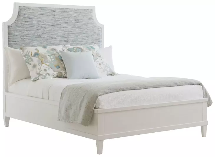 Ocean Breeze Belle Isle Carribean Sands and Blue King Upholstered Panel Bed