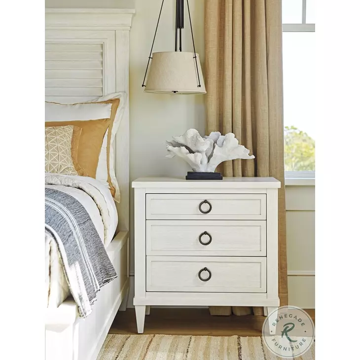 Ocean Breeze Shell White Bonita Nightstand