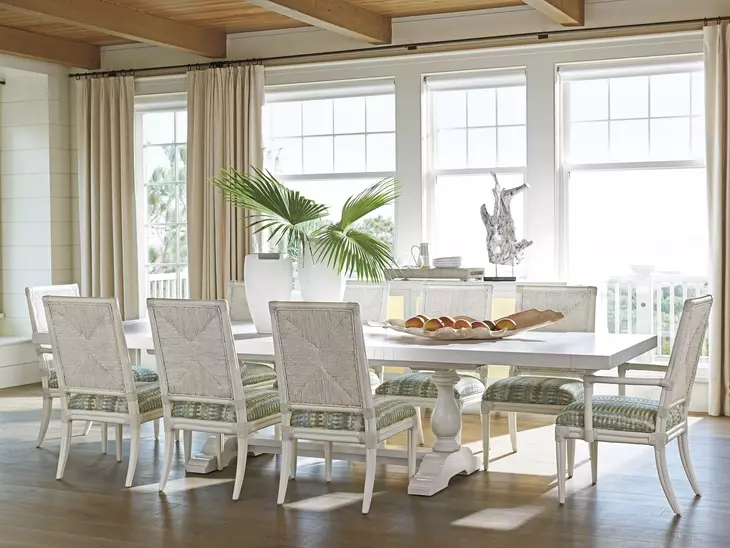 Ocean Breeze Regatta Blue and White Upholstered Arm Chair