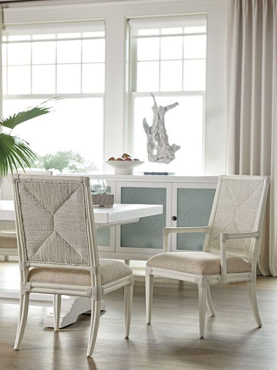 Ocean Breeze Regatta Blue and White Upholstered Arm Chair