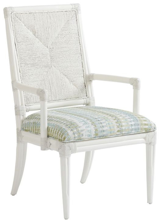 Ocean Breeze Regatta Blue and White Upholstered Arm Chair