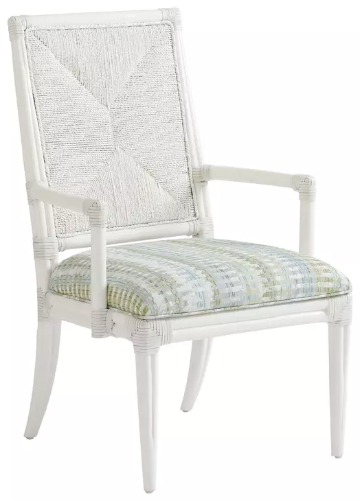 Ocean Breeze Regatta Blue and White Upholstered Arm Chair