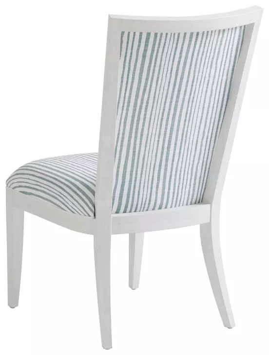 Ocean Breeze Sea Winds Blue and White Upholstered Side Chair