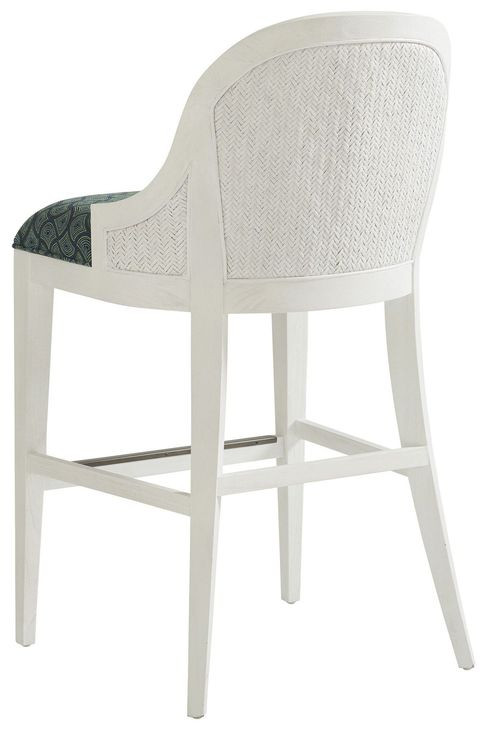 Ocean Breeze Lantana Blue Upholstered Bar Stool