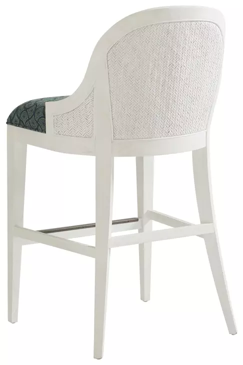 Ocean Breeze Lantana Blue Upholstered Bar Stool