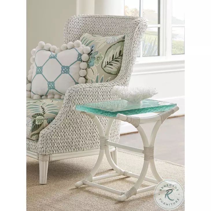 Ocean Breeze Soft Sea Glass And Shell White Dania End Table