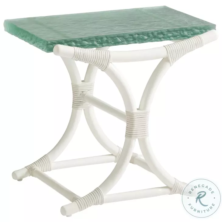 Ocean Breeze Soft Sea Glass And Shell White Dania End Table