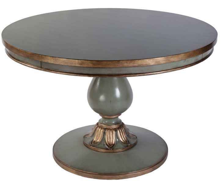 Evie Royal Pastel Green 48" Round Single Pedestal Dining Table