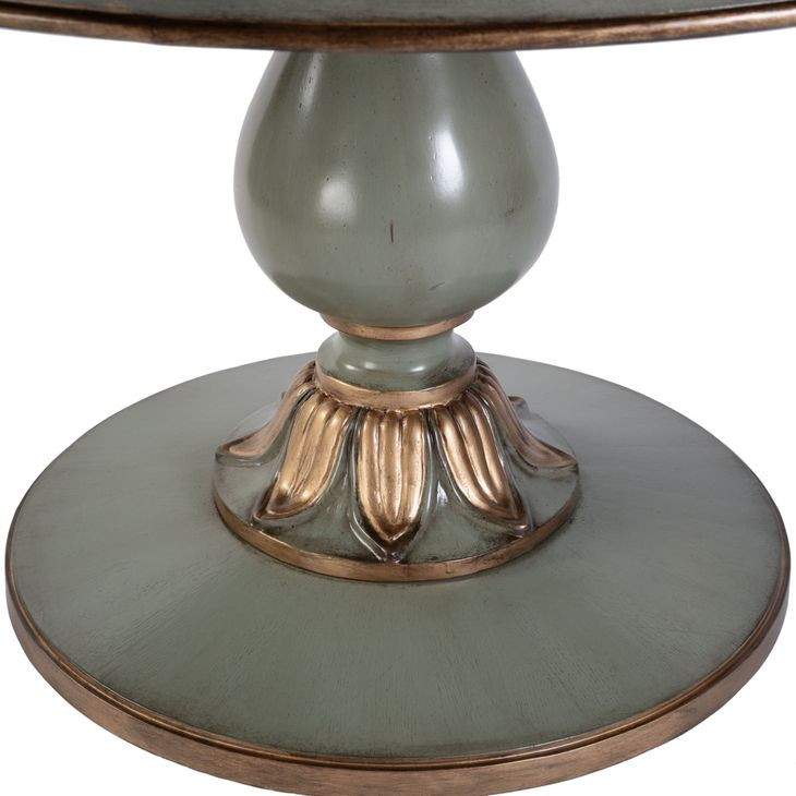 Evie Royal Pastel Green 48" Round Single Pedestal Dining Table