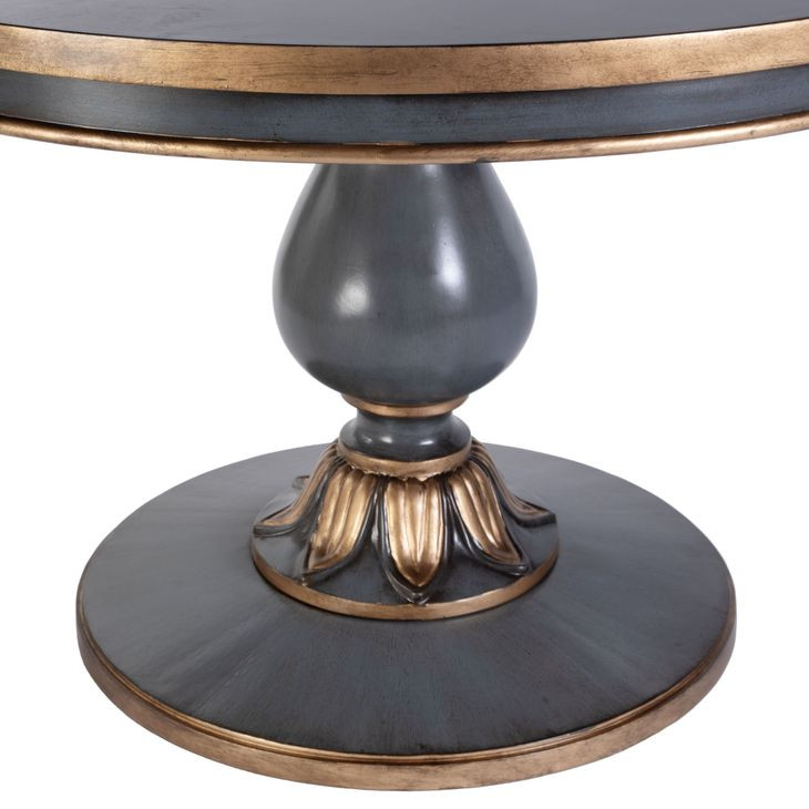 Evie Pastel Blue 48" Round Single Pedestal Dining Table