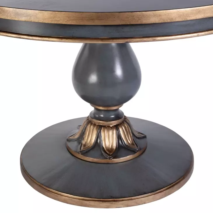 Evie Pastel Blue 48" Round Single Pedestal Dining Table