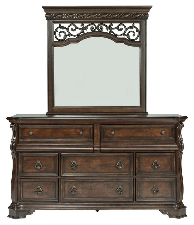 Willow Place Brownstone 8 Drawer Dresser with Mirror