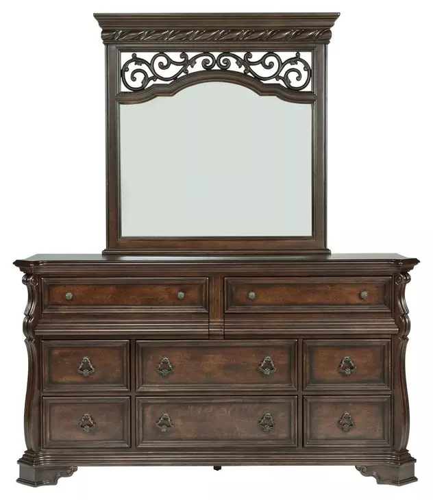 Arbor Place Brownstone 8 Drawer Dresser with Mirror
