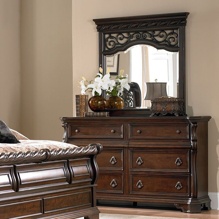 Willow Place Brownstone 8 Drawer Dresser with Mirror