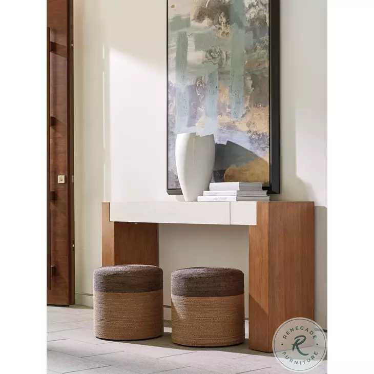 Palm Desert Sundrenched Sierra Highlands Woven Ottoman